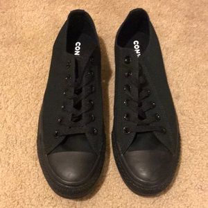Black Converse All-Star Sneakers w/ Black Soles